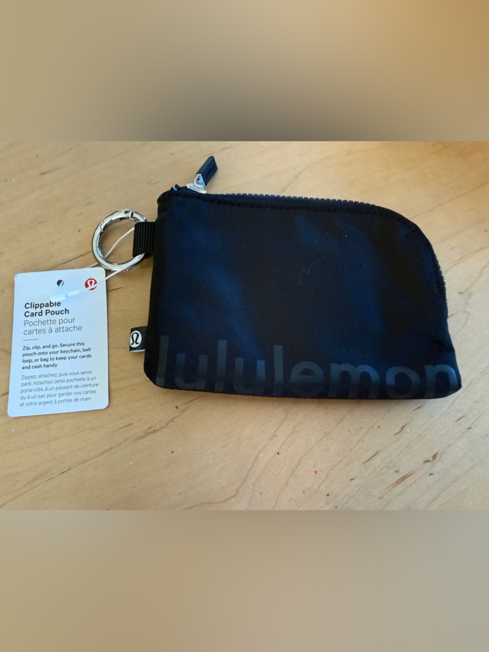 Lululemon Clippable Card Pouch - Black New